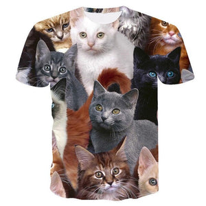 Cats 3D Printed T-shirt Women Men tshirt short Sleeve Casual Men's Fashion High Quality Clothing tees Tops Dropshipping XXS-4XL