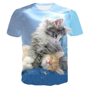 Cats 3D Printed T-shirt Women Men tshirt short Sleeve Casual Men's Fashion High Quality Clothing tees Tops Dropshipping XXS-4XL