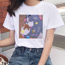 Load image into Gallery viewer, Summer new ulzzang Harajuku fun kawaii TOM cat and jerry mouse print T-shirt ins fashion loose head O-neck casual female T-shirt