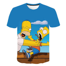 Load image into Gallery viewer, New Simpson Snoopy and other animation printing T-shirts with round collar and short sleeves in summe