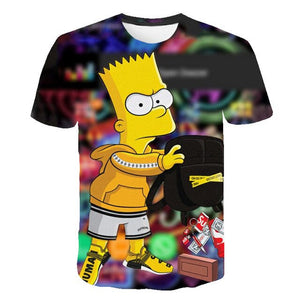 New Simpson Snoopy and other animation printing T-shirts with round collar and short sleeves in summe