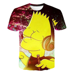 New Simpson Snoopy and other animation printing T-shirts with round collar and short sleeves in summe