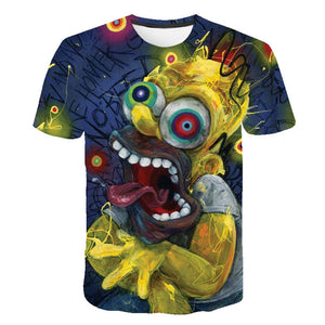 New Simpson Snoopy and other animation printing T-shirts with round collar and short sleeves in summe