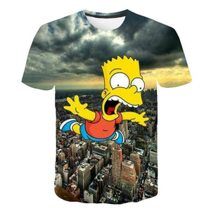 New Simpson Snoopy and other animation printing T-shirts with round collar and short sleeves in summe
