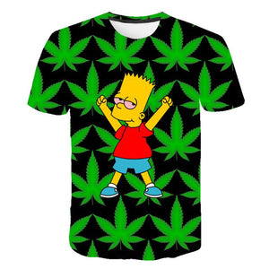 New Simpson Snoopy and other animation printing T-shirts with round collar and short sleeves in summe