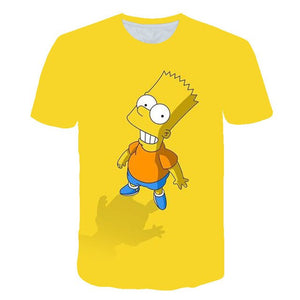 New Simpson Snoopy and other animation printing T-shirts with round collar and short sleeves in summe