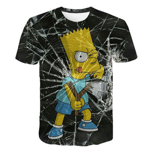 New Simpson Snoopy and other animation printing T-shirts with round collar and short sleeves in summe