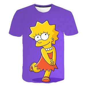 New Simpson Snoopy and other animation printing T-shirts with round collar and short sleeves in summe