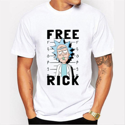 Men's T-shirt crewneck loose rick and morty printed  T shirt 2019 new casual mens tshirt tops free shiping