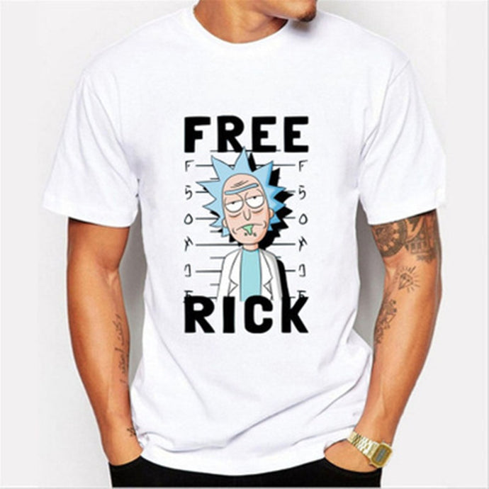 Men's T-shirt crewneck loose rick and morty printed  T shirt 2019 new casual mens tshirt tops free shiping
