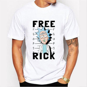Men's T-shirt crewneck loose rick and morty printed  T shirt 2019 new casual mens tshirt tops free shiping