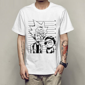 Men's T-shirt crewneck loose rick and morty printed  T shirt 2019 new casual mens tshirt tops free shiping