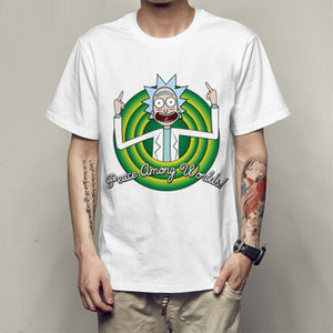 Men's T-shirt crewneck loose rick and morty printed  T shirt 2019 new casual mens tshirt tops free shiping