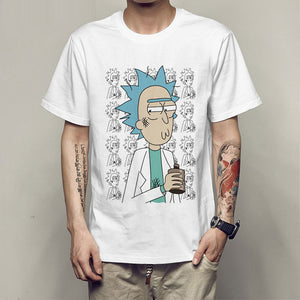 Men's T-shirt crewneck loose rick and morty printed  T shirt 2019 new casual mens tshirt tops free shiping