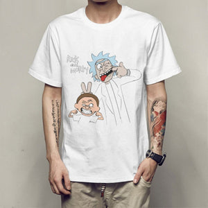 Men's T-shirt crewneck loose rick and morty printed  T shirt 2019 new casual mens tshirt tops free shiping