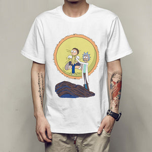 Men's T-shirt crewneck loose rick and morty printed  T shirt 2019 new casual mens tshirt tops free shiping